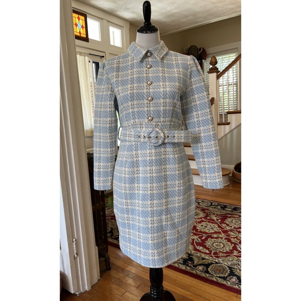 NEW Ivy City Co MyKayla Dress L Retro Tweed Pearl Button Classic Preppy Y2k - Picture 9 of 16